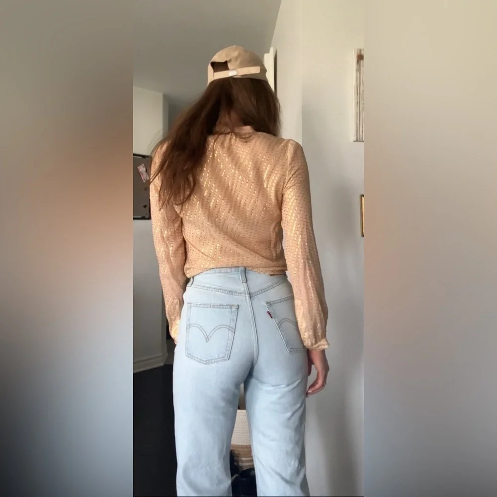 Nude & gold blouse - Picture 8 of 10